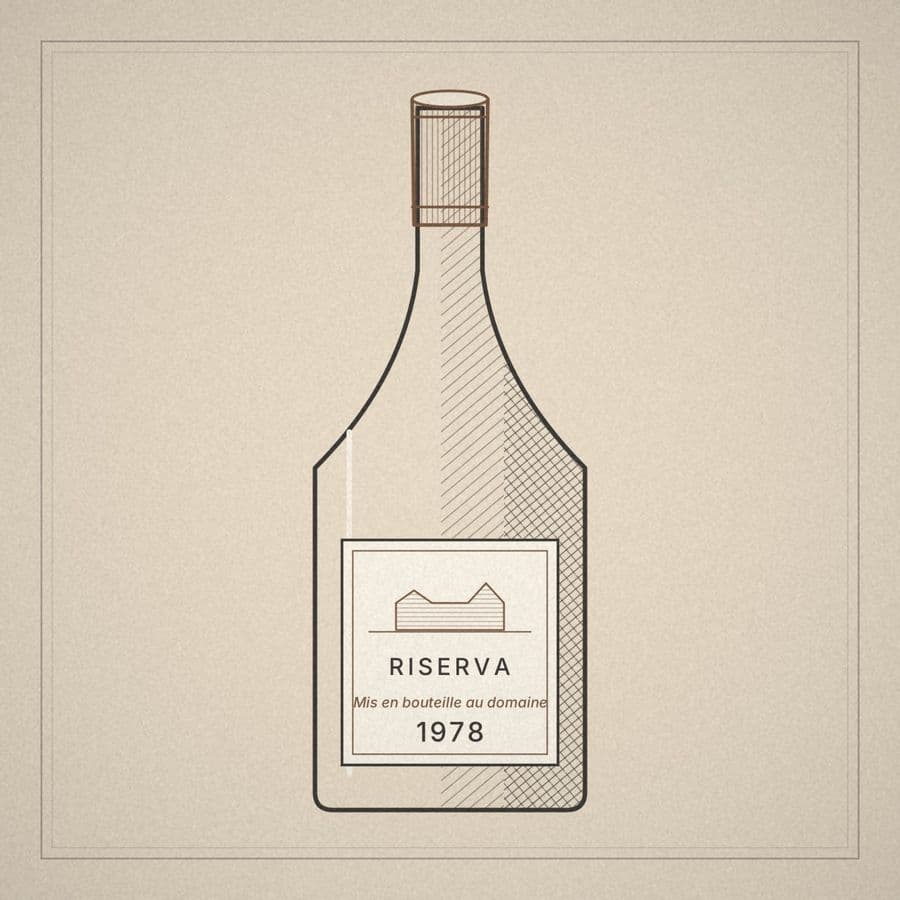 Line drawing of a wine bottle