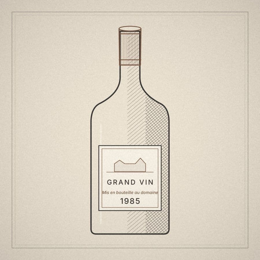 Line drawing of a wine bottle