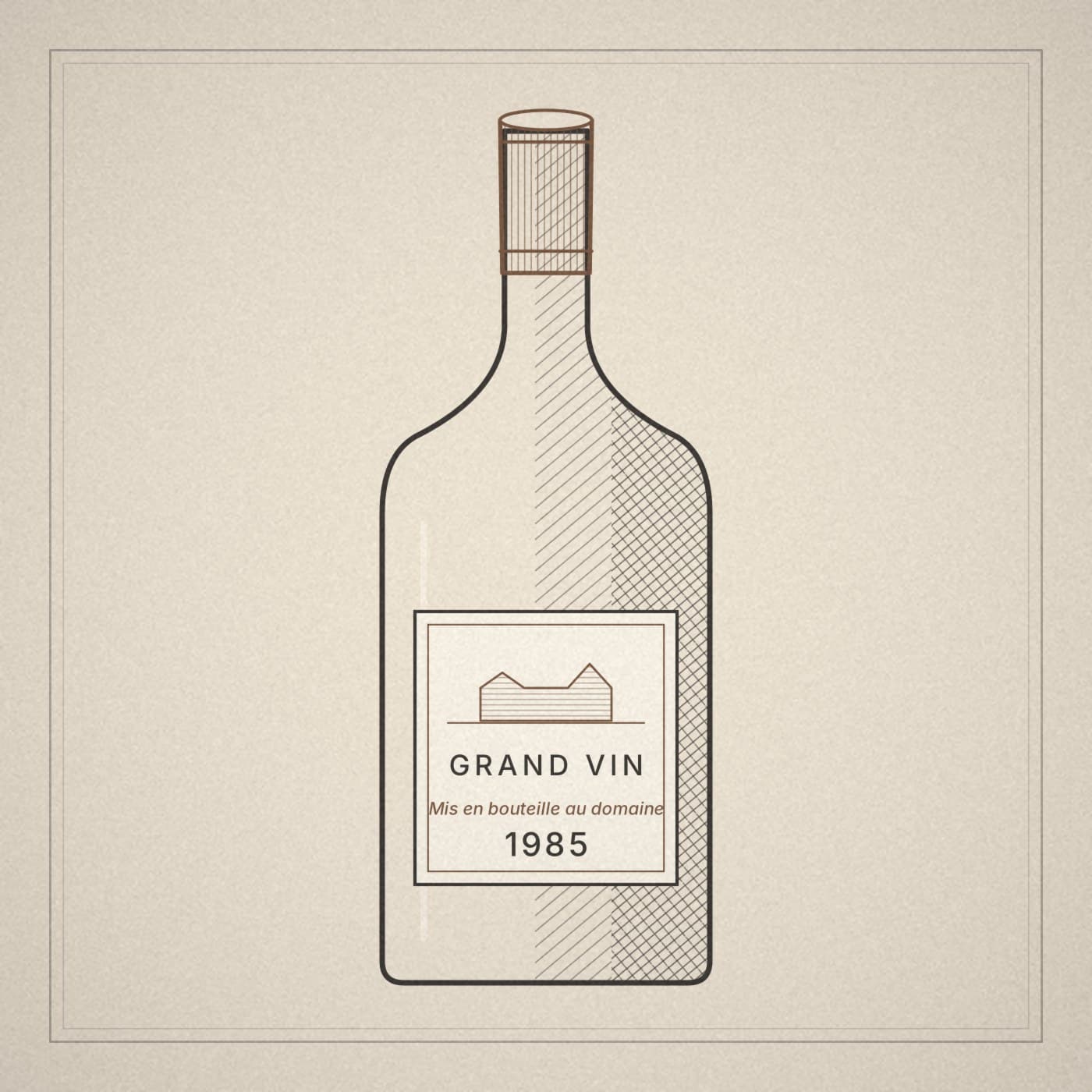 Line drawing of a wine bottle
